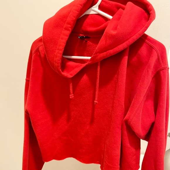 Red Urban Outfitters Cropped Hoodie - Picture 1 of 1